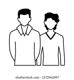 men faceless with different poses on white background vector illustration design