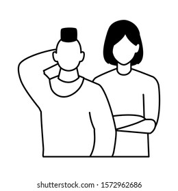 men faceless with different poses on white background vector illustration design