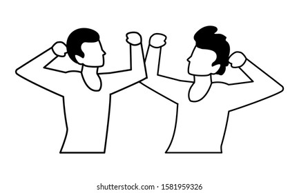 men faceless with different poses on white background vector illustration design