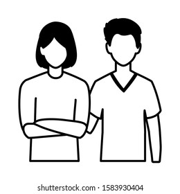 men faceless with different poses on white background vector illustration design