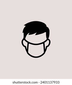 men with facemask icon design