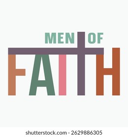 Men Of Faith Retro T shirt Design Sublimation