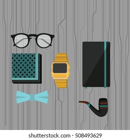 Men fashion set vector. 