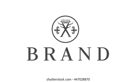Men fashion vector logo template