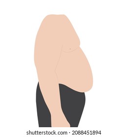 Men fat body vector illustration