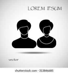 men  and female silhouette icon sign. Vector illustration