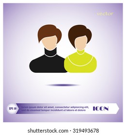 men and female silhouette icon sign. Vector illustration