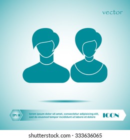 men and female silhouette icon sign. Vector illustration