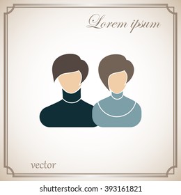 men and female silhouette icon sign. Vector illustration
