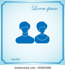 men and female silhouette icon sign. Vector illustration