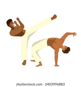 men fighter capoeira illustration isolated