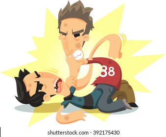 men fist fighting illustration