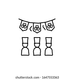 Men, flags icon. Simple line, outline vector elements of Patrick's day icons for ui and ux, website or mobile application
