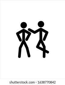men flat icon,two man talk flat icon,vector best illustration design icon.