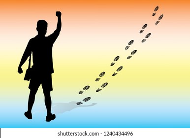 Men and Footsteps with Hope