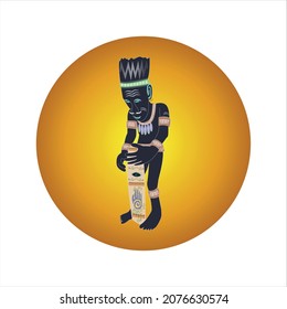un macho personaje de la tribu forestal aislado vector de ilustración plana