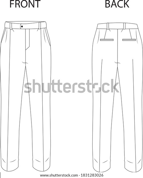 Men Formal Pant Outline Design Stock Vector (Royalty Free) 1831283026 ...