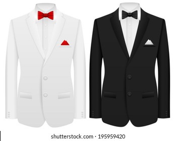 Men formal suit on a white background.