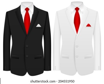 Men formal suit on a white background.