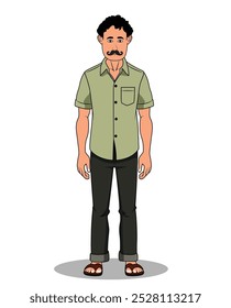 men front view cartoon character design
