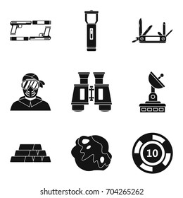 Men games icons set. Simple set of 9 men games vector icons for web isolated on white background