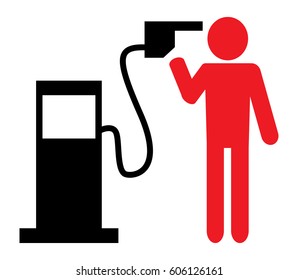 Men at the gas station
