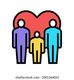 Men Gay Same Sex Couple Adoption Color Icon Vector. Men Gay Same Sex Couple Adoption Sign. Isolated Symbol Illustration