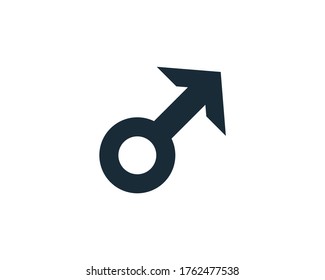 Diseño de la plantilla de la ilustración del logotipo del icono de signo de género masculino