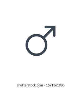Men Gender Symbol verwandte Vektorillustration Symbol Symbol Symbol Symbol. Einzeln auf weißem Hintergrund. Vektorillustration.
