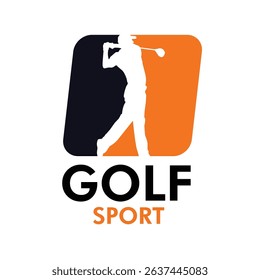 men golf sport athlete logo