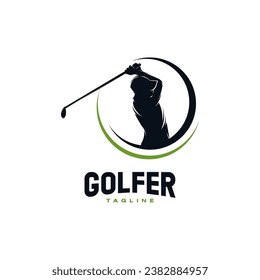 men golf sport illustration logo design