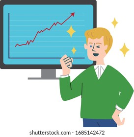 men graph analysis happy confused