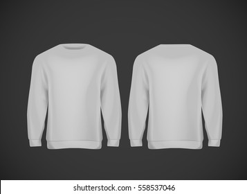 Men gray hoody. Realistic mockup. Long sleeve hoody template on background.