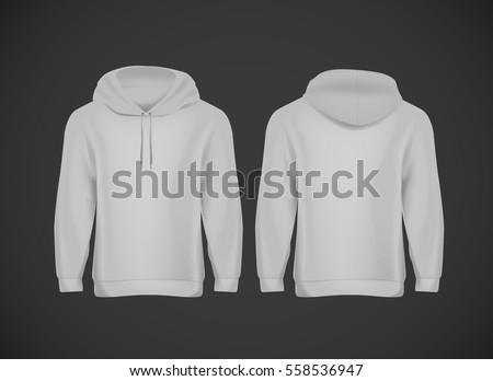 Download Men Gray Hoody Realistic Mockup Long Vector de stock ...