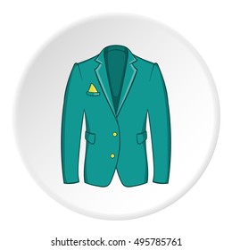 Men Green Jacket Icon. Cartoon Illustration Of Men Green Jacket Vector Icon For Web