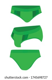 Men green swim suit. vector illustration