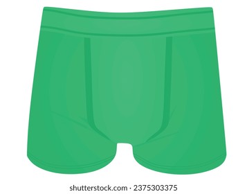 Ropa interior verde para hombres. parte delantera. ilustración vectorial