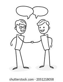 Men greet each other, shake hands. Meeting of business partners. Friends are talking, communicate, laugh, rejoice. People working in the office, negotiating and discussing issues, solve problems