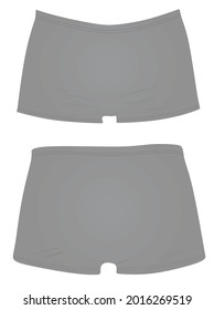 Men grey underwear. front and back side. vector illustration
