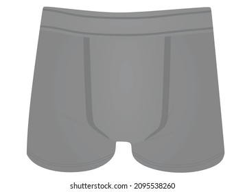 Men grey underwear. front  side. vector illustration