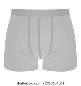 Men grey underwear. front  side. vector illustration