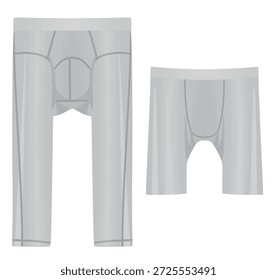 Ropa interior gris de los hombres. lado delantero. Ilustración vectorial