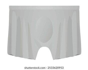 Ropa interior gris de los hombres. vista frontal. Ilustración vectorial