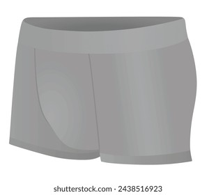 Ropa interior de los hombres gris. vista lateral. ilustración vectorial