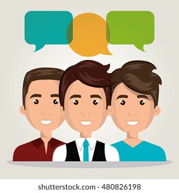 men group chat talk dialogue isolated