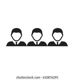 Men Group Icon - Business Management Team People Avatar in Glyph Vector illustration