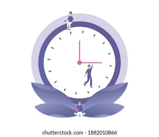 A men had set a deadline for work. Vector illustration for telework, remote working, social media, business, finance, and start up