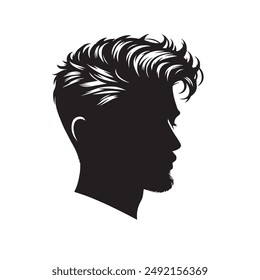 Men hair cut silhouette vector image with white background