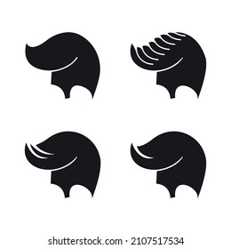 men hair style collection set vector template design