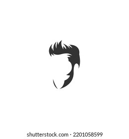 Men hair style icon logo template